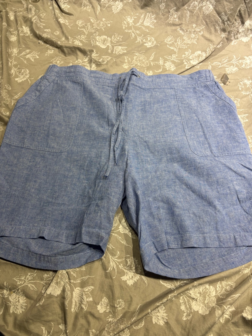 NWT Talbots blue linen Bermuda shorts 16W 1X
